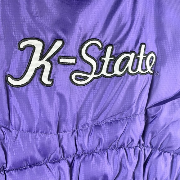 Colosseum K-State Wildcats Women's Purple Puffer Vest Full-Zip Hood Size Large - Picture 8 of 8